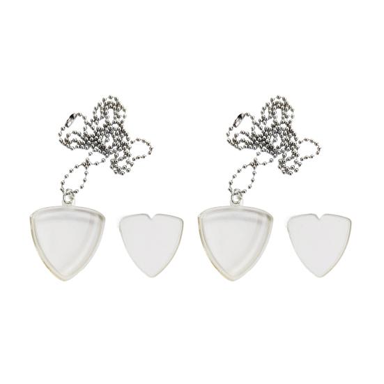 1/2/3Pcs Triangle Keychain Guitar Pick Holder Clear Case Heart Shaped