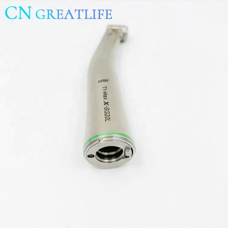 Dental Low Speed Contra Angle Handpiece - 20:1 Reduction, Fits NSK E-type, Push Button Chuck, Pneumatic