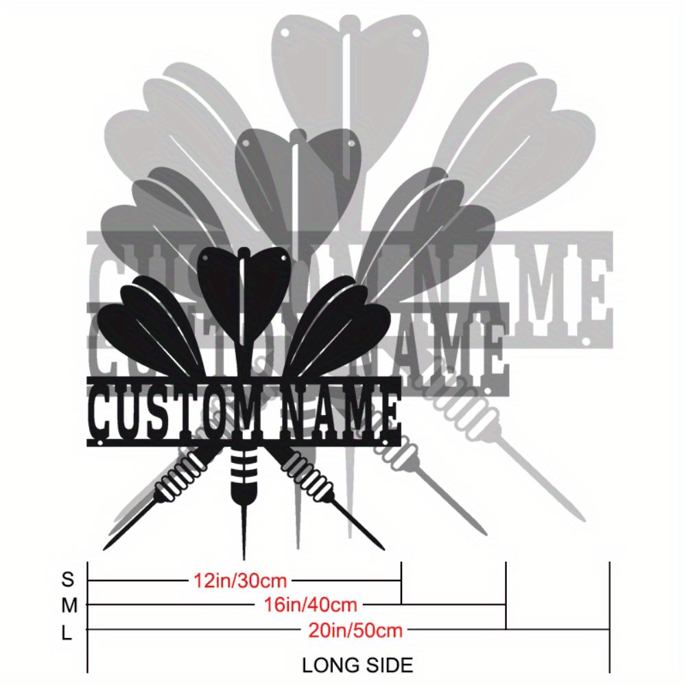 

Exclusive Personalized Metal Wall Art Darts Players Custom Name Sign Contemporary Style Easy Hang Home Decor 30cm