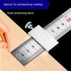 15/20/30/40cm Metal Measuring Marking Gauge with Slide Stop Carpentry Square Woodworking Tool Carpenter Scribing Ruler