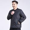 Giacca Piumino da Uomo Autunno Inverno Collo Alto Manica Lunga Velluto Ispessito Cappotto di Cotone con Tasche Tinta Unita Trapuntato Capispalla