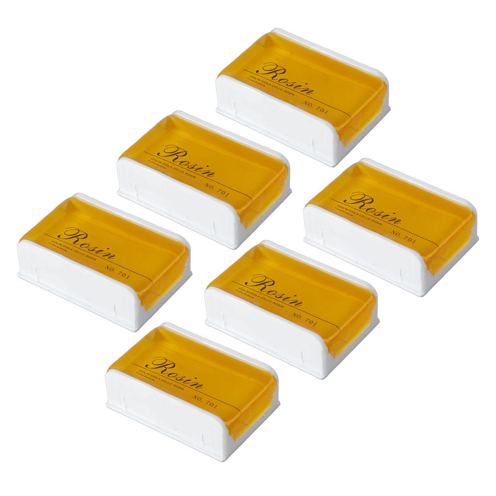 6Pcs Violin Rosin Bow String Rosin Instrument Accessory Low Dust Universal for Viola Cello Yellow