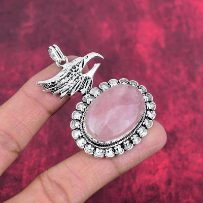 Rozenkwarts Sieraden, 925 Massief Sterling Zilveren Hanger Handgemaakte Edelsteen Sieraden, Cadeaus Voor Vrouw Gloednieuwe Hanger
