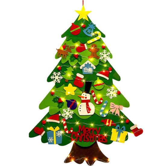 Felt Christmas Tree for Toddlers with Lights DIY Games Kids