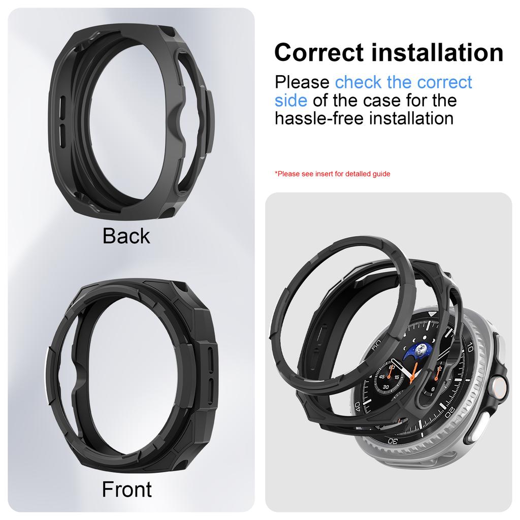 PC Case+Protective ring For Samsung galaxy watch 8 classic 46mm Accessories Hollow Bumper shell For galaxy watch 8 classic cover