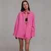 European and American Women's Clothing Spring and Autumn Relaxed Intellectual Fashion Loose Long Sleeve Shirt Shorts 2-piece Set