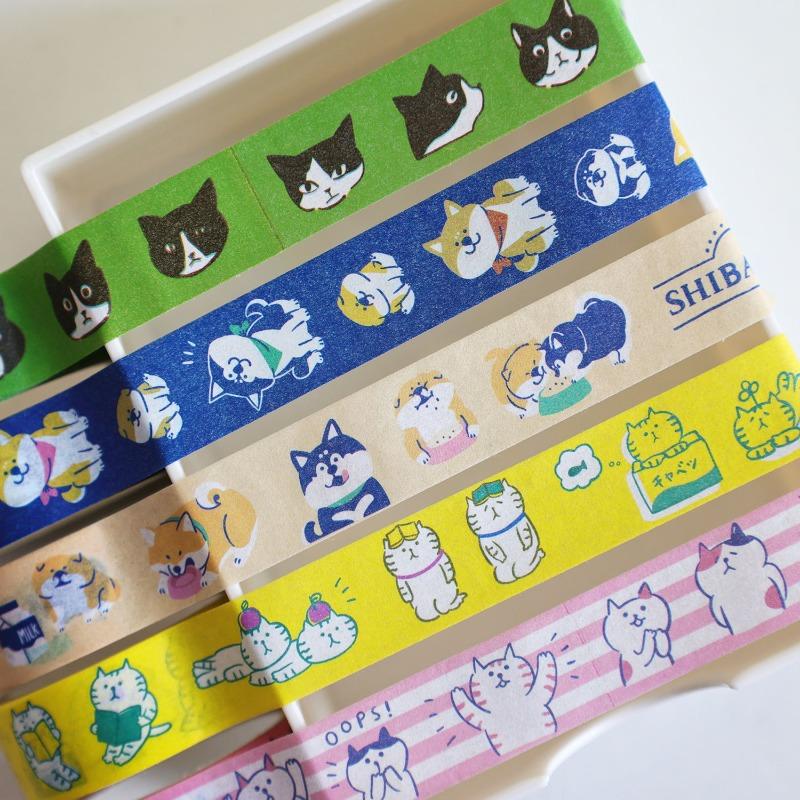 1PC 1.5cmx3m Decor Cute Dog Washi Tape for Craft Journaling Adhesive Masking Tape Stationery