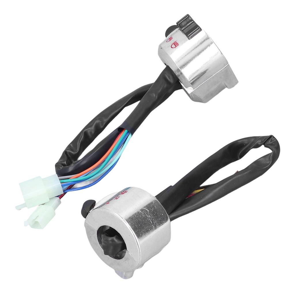 Pair Motorcycle Handlebar Switch Assembly Universal for 50cc 22mm Handle Grip Scooter Disc Brake