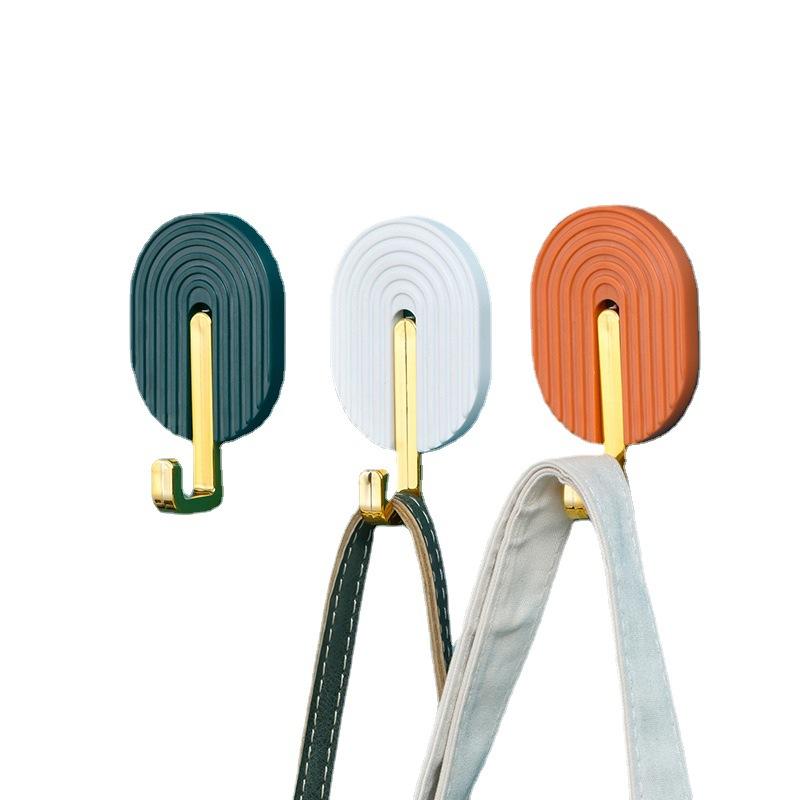 

6 шт., настенный пластиковый самоклеящийся крючок, многофункциональная вешалка для полотенец для ванной комнаты, сильный крючок для кухни, задняя сумка, вешалка для шляпы white+green+orange