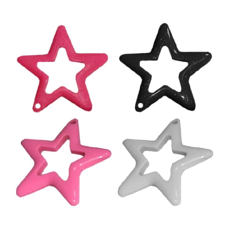 Bracelet Necklace Jewelry Making Arcylic Bead Frame with Hole Star Bead 4