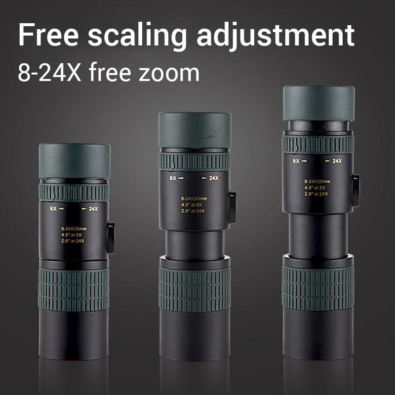 High Performance 8-24x30 Monocular with FMC Coating for Outdoor Enthusiasts Perfect for Hunting Wildlife Watching Birding