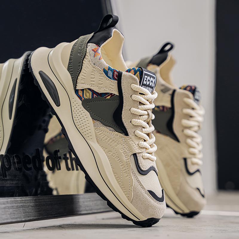 Trendige Marken-Einzigartige Herren-Sneaker Mit Farbblock-Außensohle Atmungsaktive Sportschuhe Rutschfest Verschleißfest Retro-Sneaker