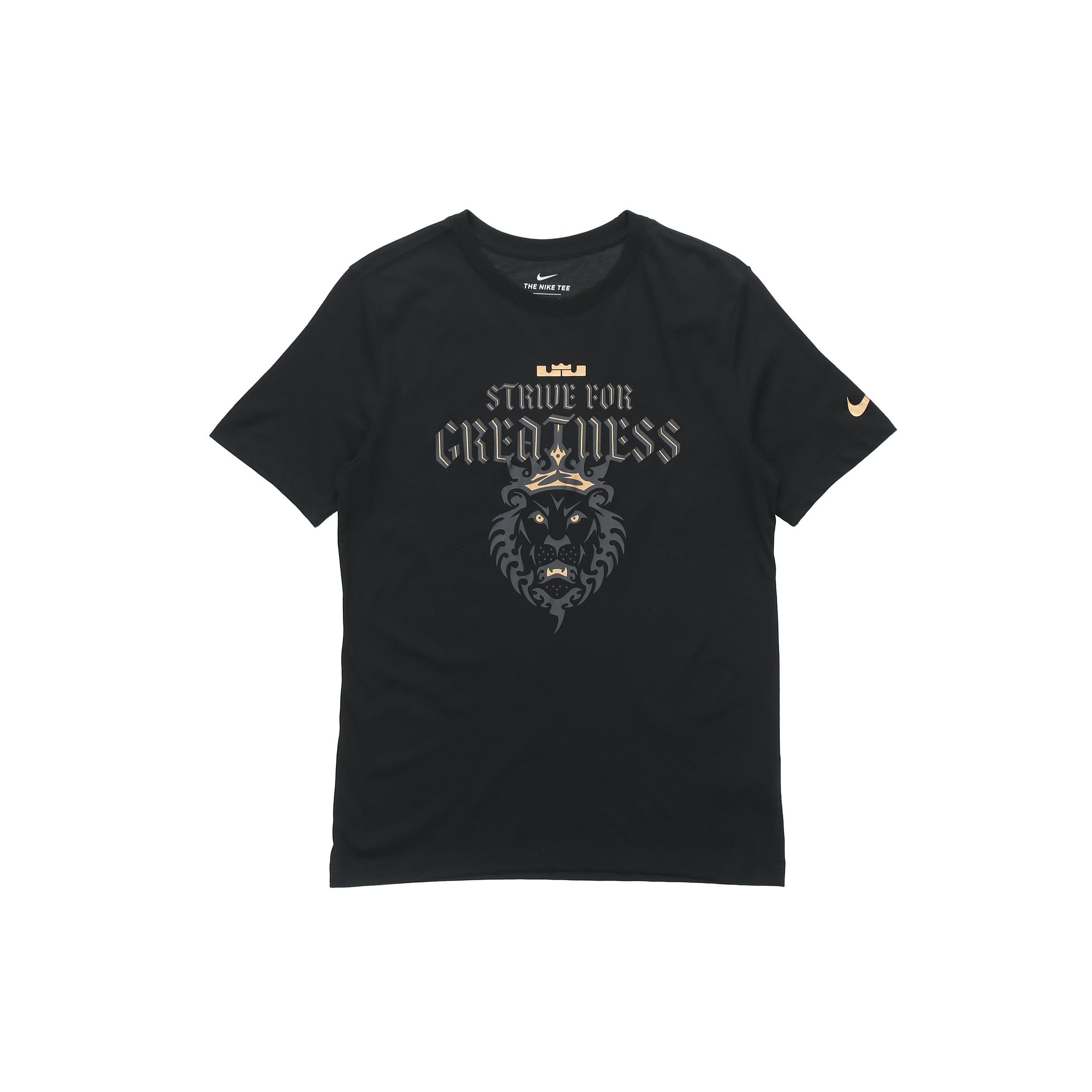Nike LeBron James Basketball Sports Printing Round Neck Short Sleeve Black Men s DD9342-010 L