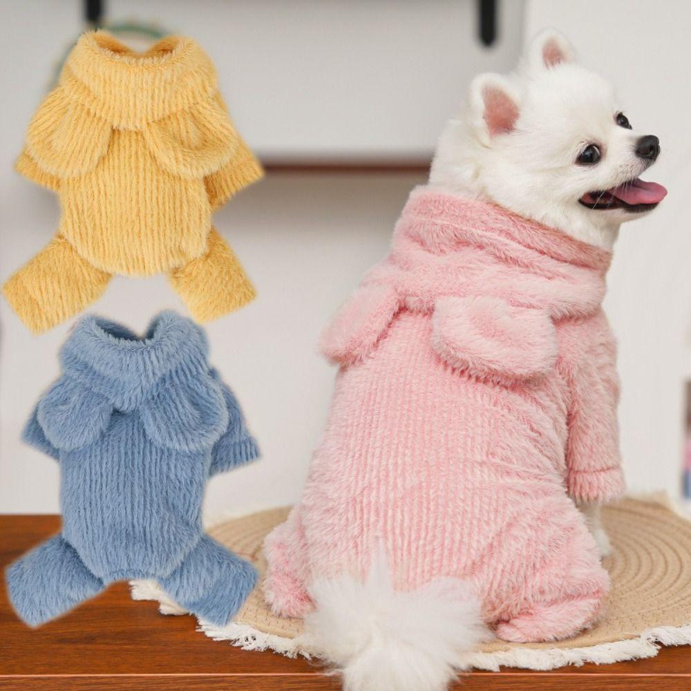 Warm Dog Jumpsuit Thick Pet Pajamas Soft Puppy Four-Legged  Outdoor Activities