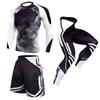 Mens Quick-Dry Athletic Set: Compression Running Pants Long-Sleeve Tee Gym Basketball Outdoor Fitness