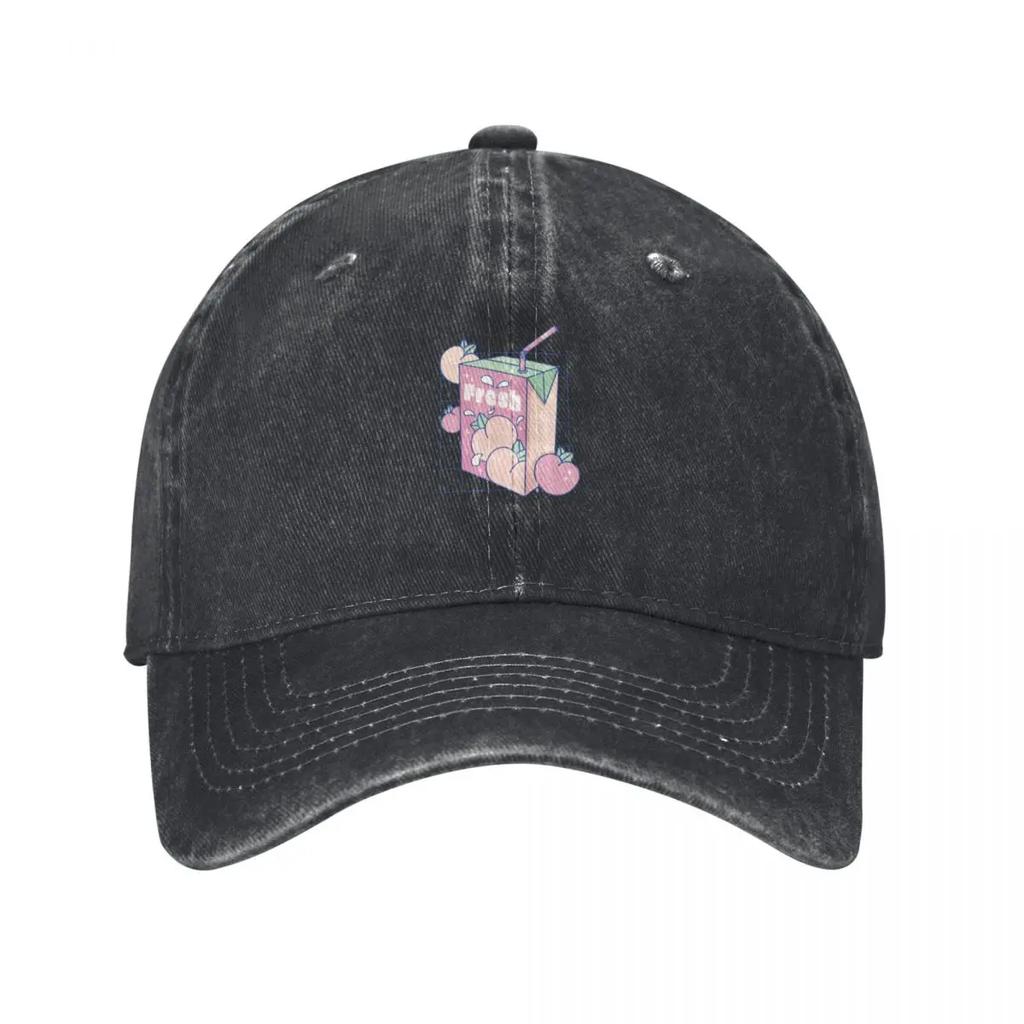 Peach juice box Baseball Cap Hat Unisex For The Sun sun hat Trucker Cap Golf Hat Unisex Sun Hats For Women Unisexs