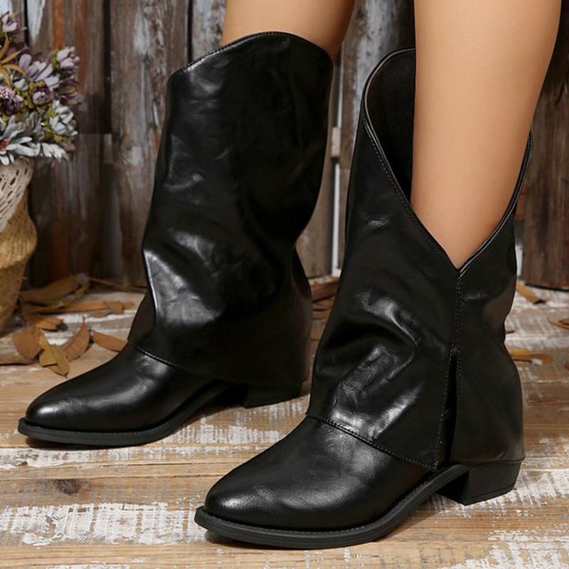 

Fashion Irregular Mid Calf Boots Women Sexy Black Pu Leather Women s Boots Spring Autumn Pointed Toe Non Slip Botas Ladies 42