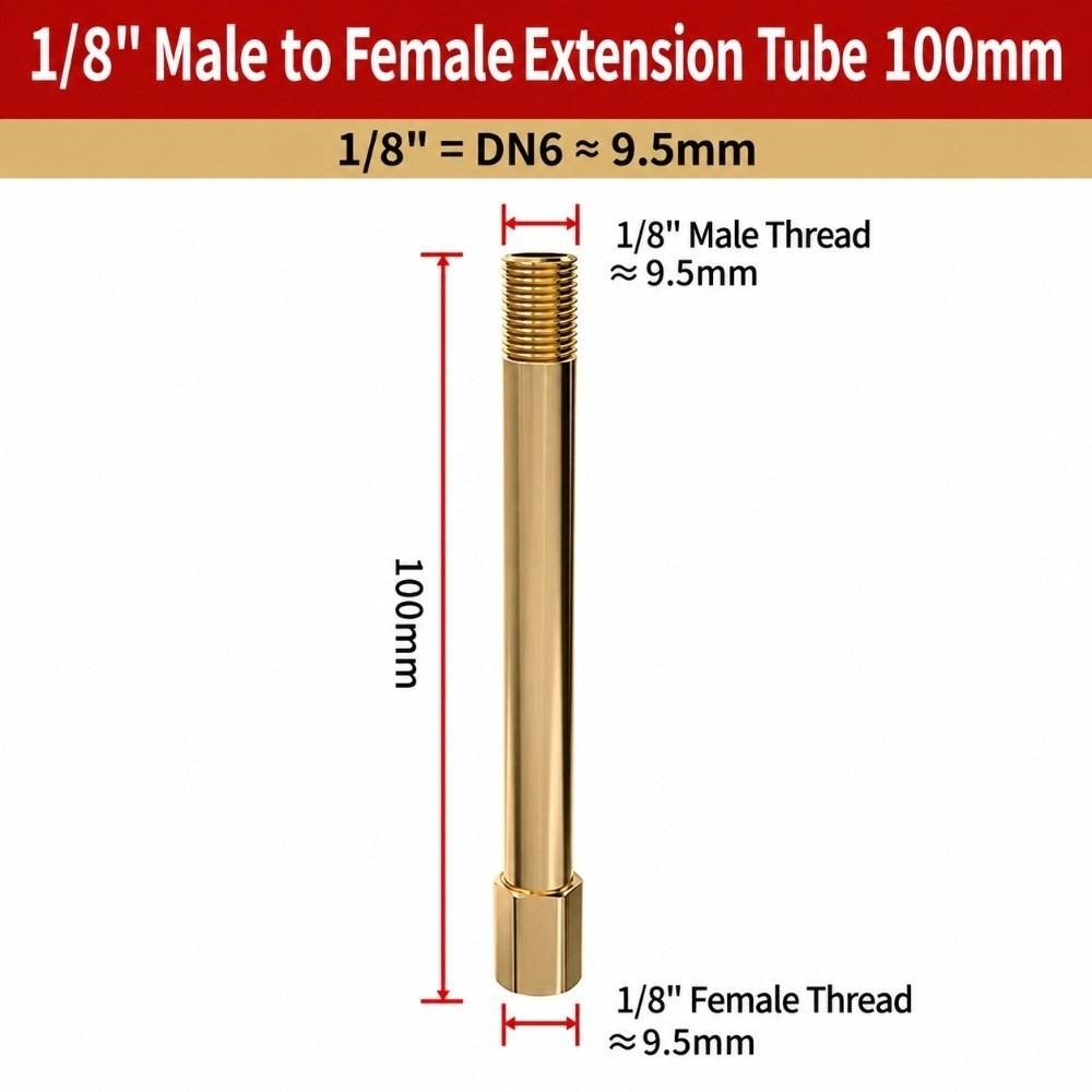 1/8 1/4 Brass Extension Nipple 50mm-200mm