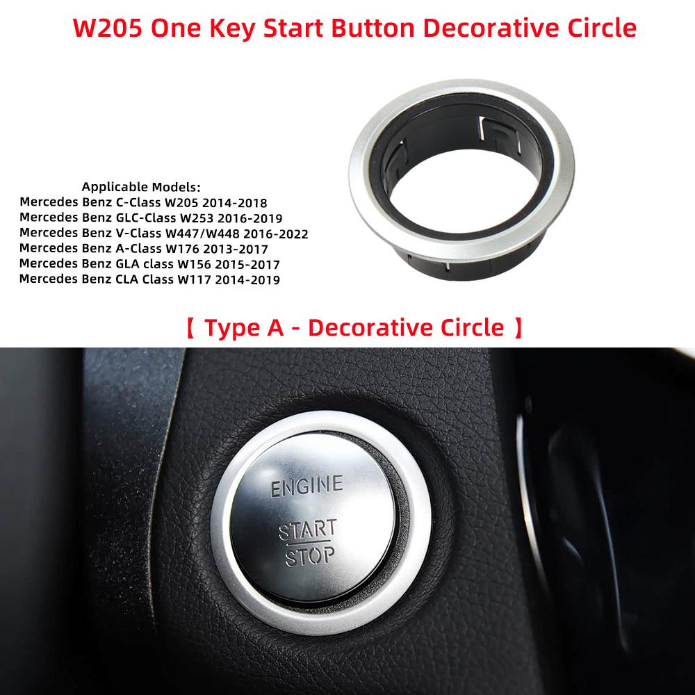 Car Engine Start Stop Button Frame Circle For Mercedes Benz W205 W253 W447 W156 W222 W176 W117 Auto Dashboard Trim Ring Bezel