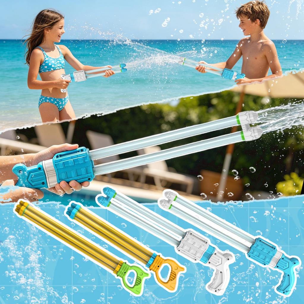 42cm Extendable Water Blaster Multi-Nozzle Water Gun Outdoor Beach Pool Toy for Kids Summer Water Play