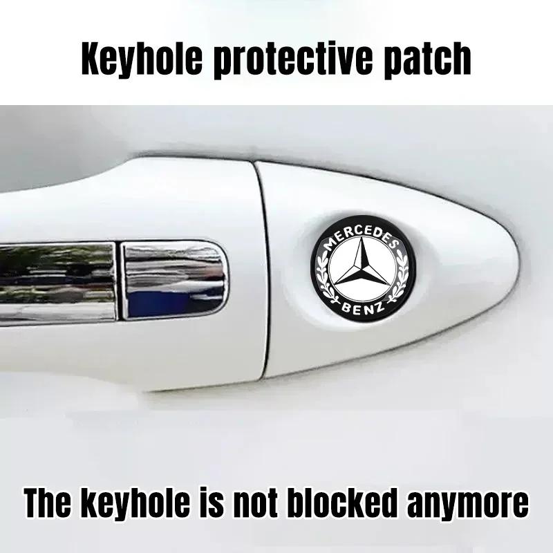 VCJ1 4Pcs Car styling Lock Keyhole Stickers Decoration Protection For Mercedes Benz C180 C200 C260 C300 W108 W124 W126 W140 W168 W169