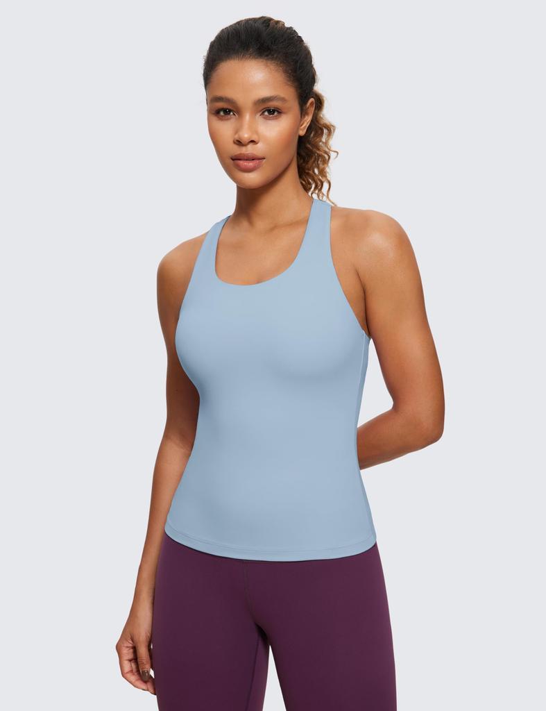 CRZ YOGA Tank Yoga Cupped Stretch Fitness Bra Butterluxe Cambric Size S Women's Top, Sportswear, Wear, Racerback, Quick-Drying, Breathable, Top, Blue,
