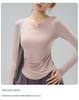 Women's V-Neck Yoga Set: Quick-Dry, Breathable, Fashionable Two-Piece with Chest Pads and Long Sleeves