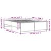 Bed Frame Smoked Oak 135 x 190 cm Wood Based Panel and Metal