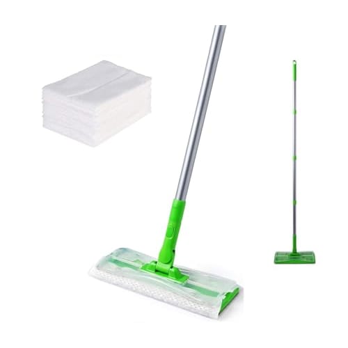 CLEANHOME Floor Wiper, Floor Mop, 4-Section Pole, Adjustable Length (40cm-120cm), Wet/Dry Mop, for Balconies, Entryways, Floors, Windows, and Floors,