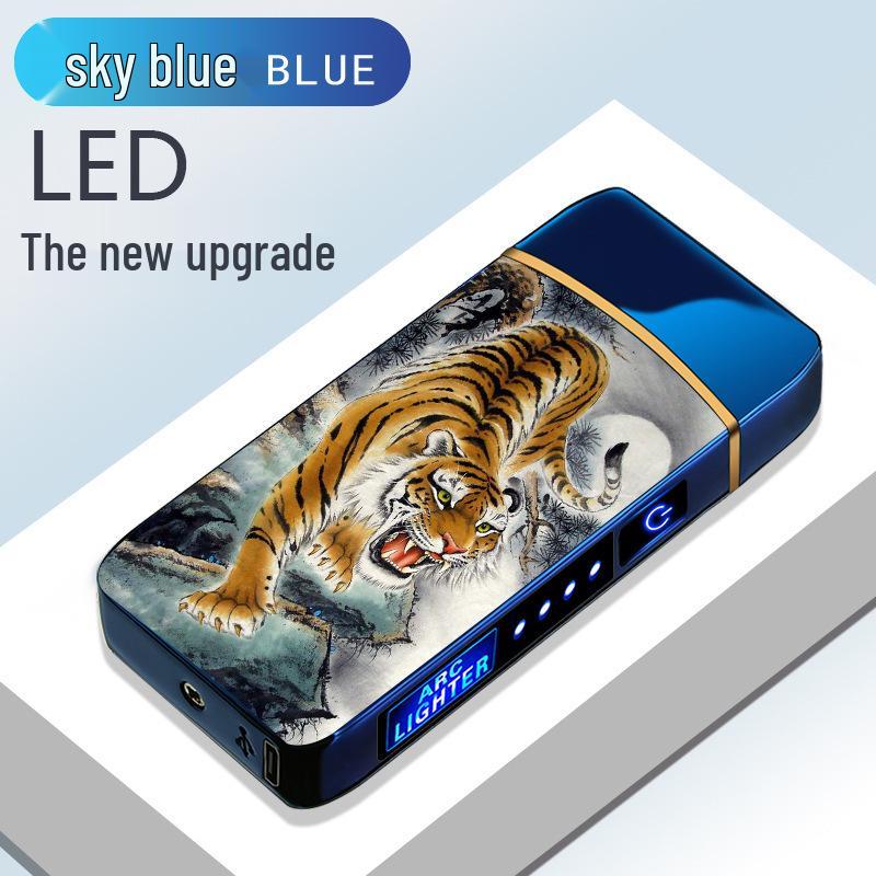 High-End USB Rechargeable Electronic Windproof Pulse Arc Lighter with Fingerprint Touch