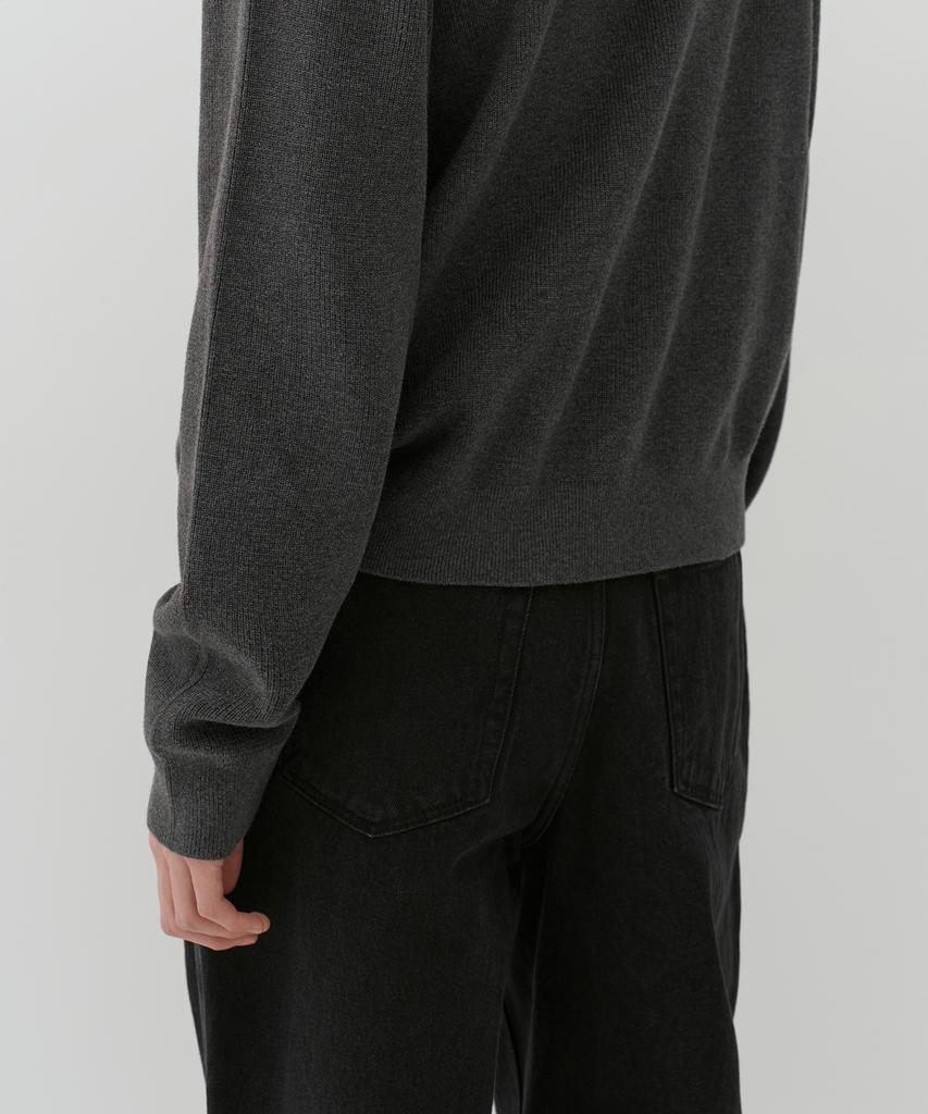 MUSINSA STANDARD Washable Supima Cotton Knit Hooded Zip-Up [Medium Grey]