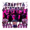 Birthday Theme Party Decoration Banner Pull Flag Cake Flag Balloon- Set