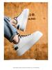Pánské letní prodyšné bílé tenisky zvyšující výšku - Trendy ležérní skate boty na tlusté podrážce