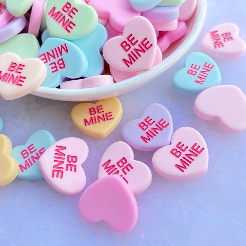 20Pcs Cute New Mixed Heart Flatback Cabochon Scrapbook Kawaii DIY Embellishments Accessories F97