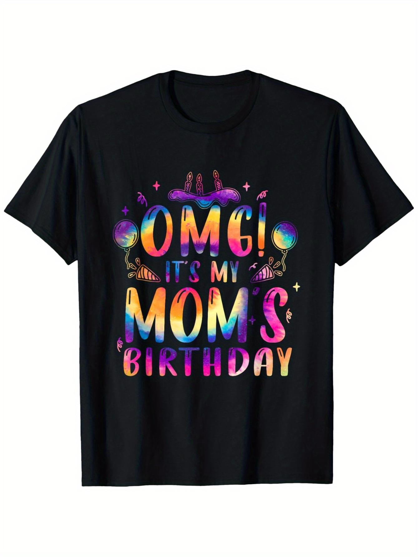 My god, today is my mother s birthday! Happy family tie-dyed T-shirts, cotton short sleeves. S