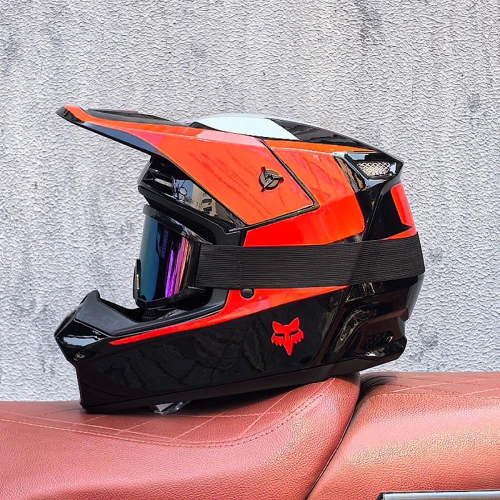 Red and Blue Downhill Helmets Off-road Full Helmets Mountain Bike Riding Safety Helmets Men's and Women's Cycling Forest Helmets