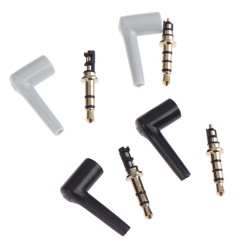 2Pcs/Lot 90 Degrees 3.5Mm Stereo Headset Plug Jack 3 4 Pole 3.5 Gold Plated