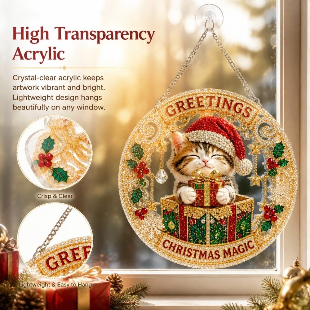 100Pcs Christmas Puzzle Ornament High Transparency Christmas Ornament Durable DIY Suncatcher Home