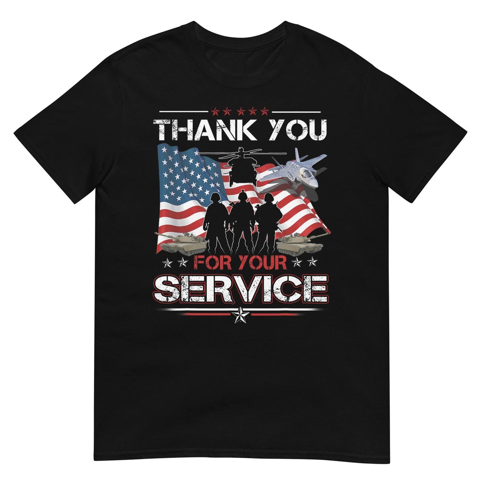 Thank You for Your Service US Flag Patriotic Veterans Day T-Shirt 2XL