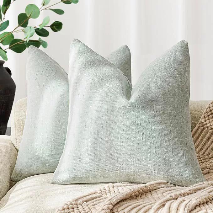 Confezione da 2 Federe Morbide Testurizzate per Cuscini Decorativi Quadrati Accent Cuscino Monocolore Federa per Cuscino Accogliente Stile Rustico con Cerniera per Divano