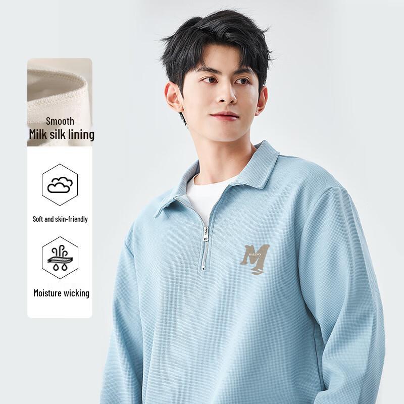 Baleno Men's S&K Waffle Knit Quarter-Zip Polo Sweatshirt