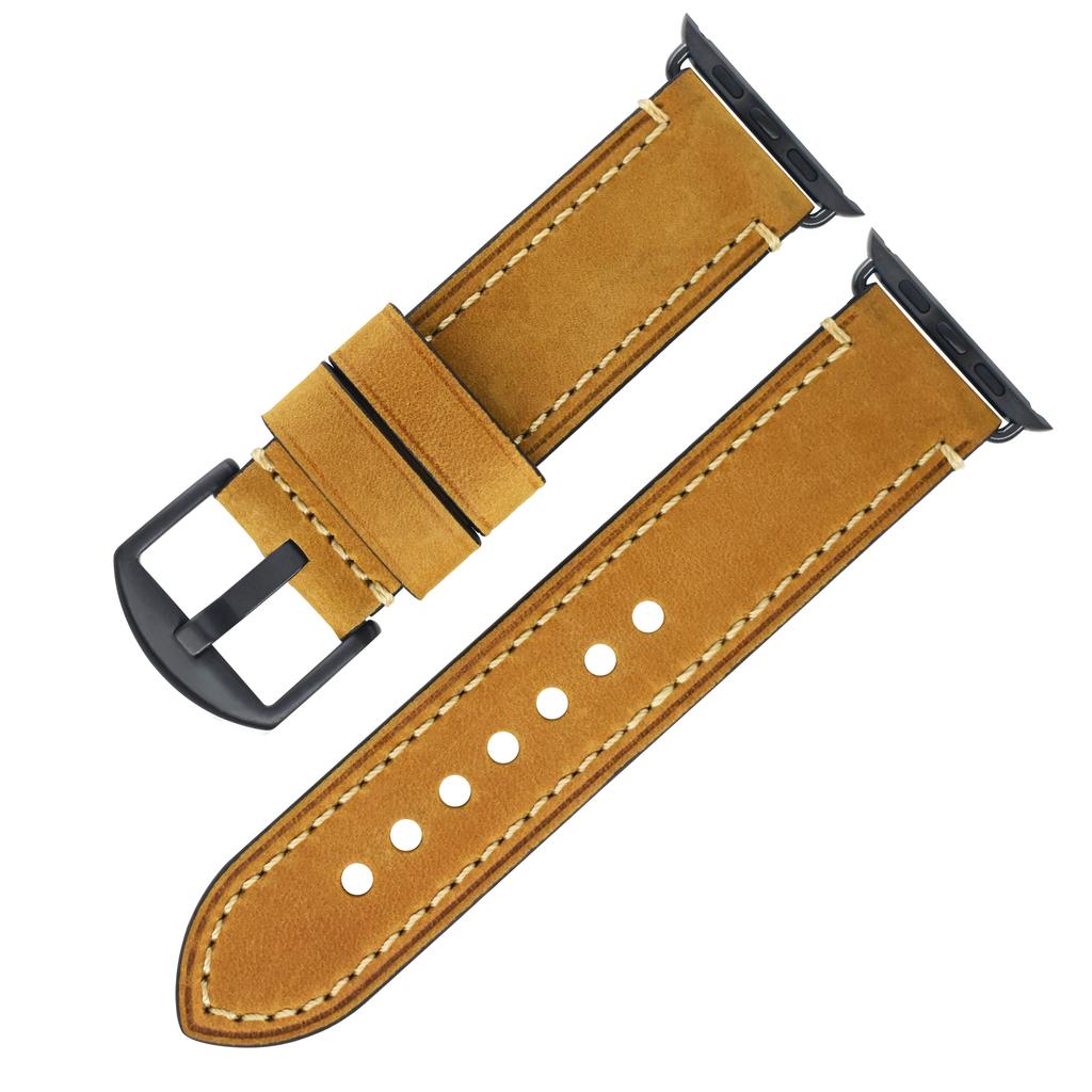 Heqi Preferential Applewatch Smartwatch Bands Unique Luxury Durable Soft Vintage Adjustable Genuine Leather Parts Watch Strap
