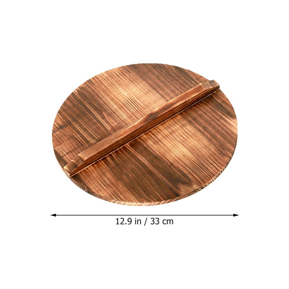 

Wooden Wok Lid Thick Vintage Style Pot Cover For Steam Retention Anti-Splash Cooking Kitchenware Household Wok Accessories коричневый
