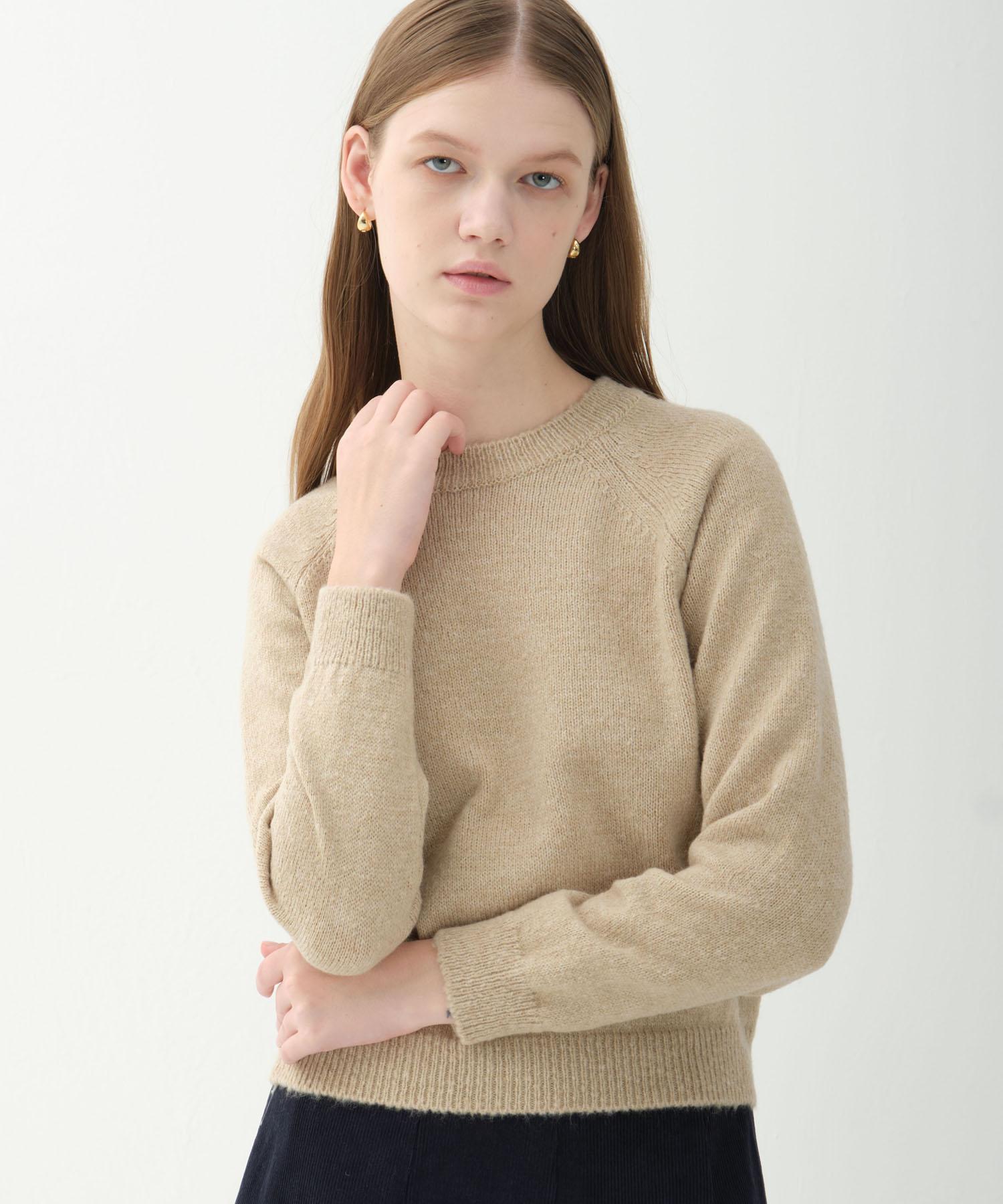 Jun By Jun K Two-Tone Raglan Sleeve Knit Top_Cream M