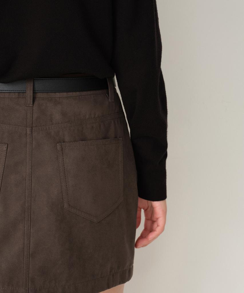 Musinsa Standard Woman Women'S Synthetic Suede Mini Skirt [Brown]