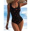 Traje de baño de una pieza con estampado sexy y hermoso para mujer, corte ajustado y adelgazante, diseño de espalda baja en U profunda, traje de baño de moda llamativo para vacaciones en la playa y la piscina