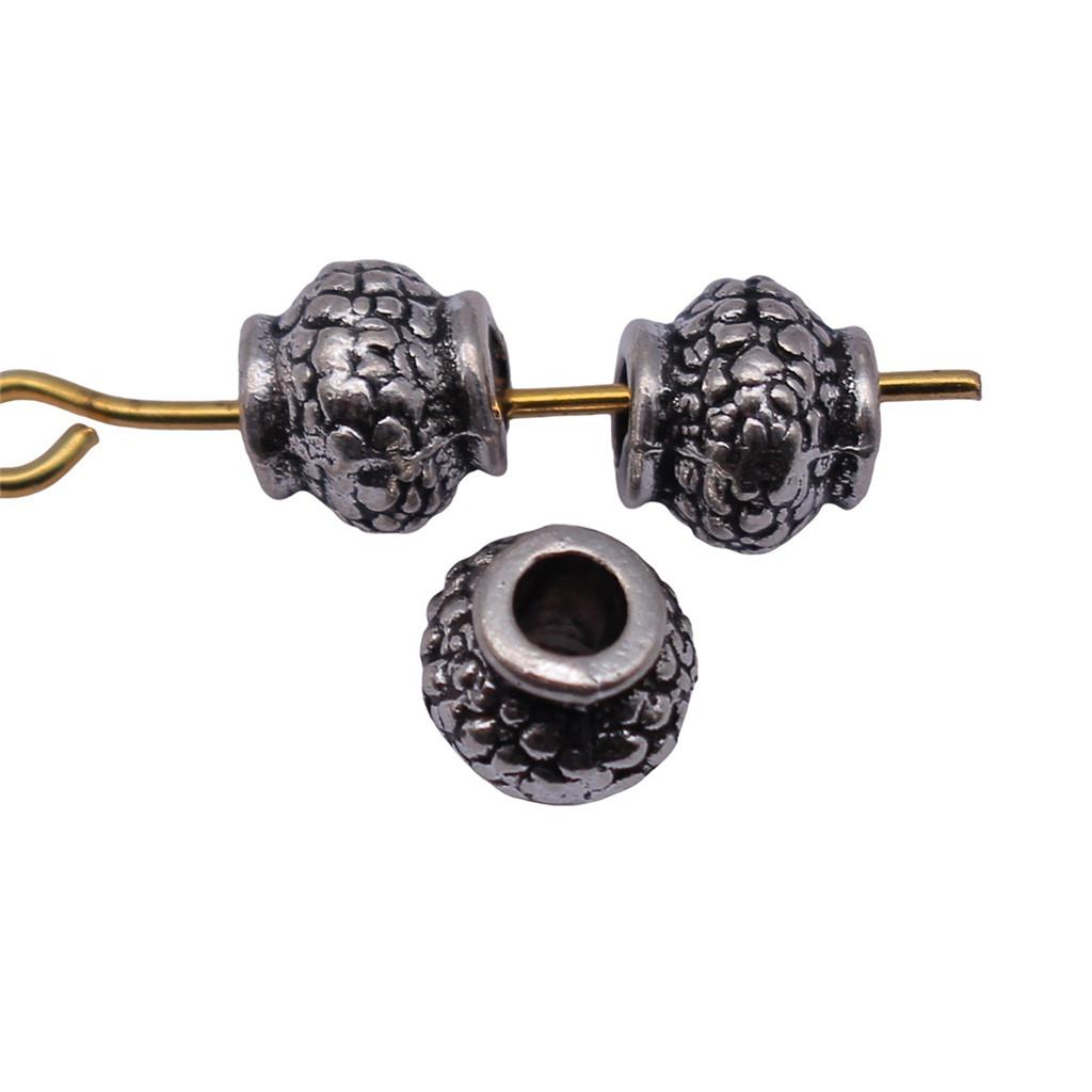 Multi Color Spacer Beads Ornate Metal Big Hole Beads For Jewelry Projects