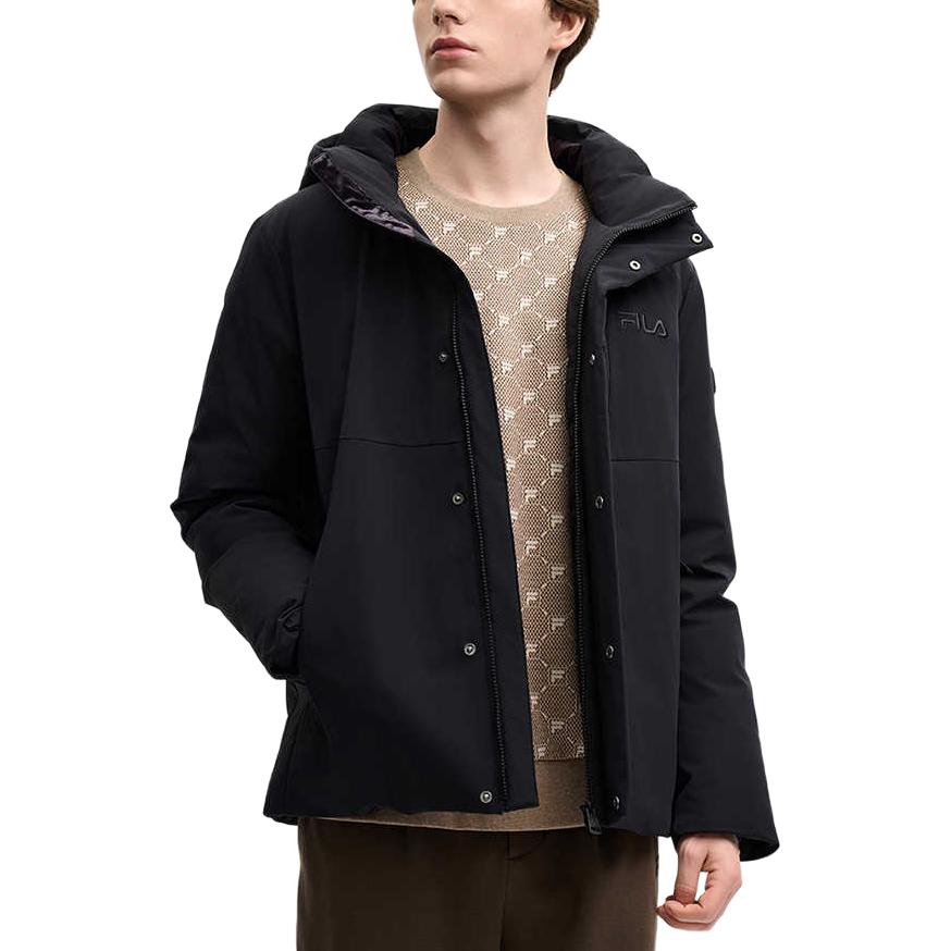 New FILA SS25 HERITAGE Down Jacket Men's Jet Black F11M518902F-BK