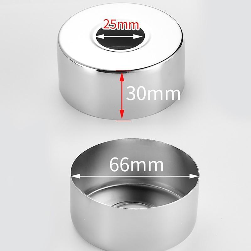 2Pcs Round Shower Faucet Cover Stainless Steel Faucet Decorative Cover Shower Raised Pipe Cover Easy to Install