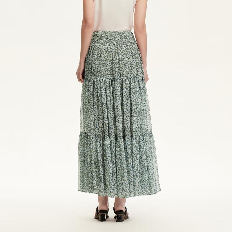 VEROMODA Floral Print High-Waist Midi Skirt
